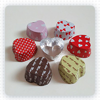 Heart shape printed chocolate foil