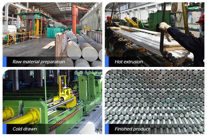 Production process of precision cold drawing aluminum rod bar