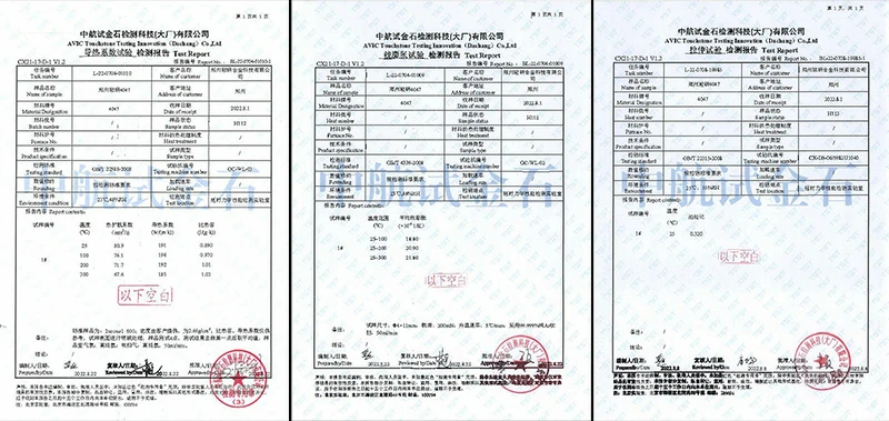 4047 Aluminum Sheet Performance Test Report