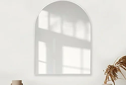Arched aluminum mirror frame profile application