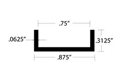 Aluminum U Channel 5/16″ Leg x 7/8″ OD x 3/4″ ID Aluminum U Channel 5/16″ Leg x 7/8″ OD x 3/4″ ID