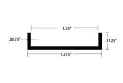 Aluminum U Channel 5/16″ Leg x 1-3/8″ OD x 1-1/4″ ID x 1/16″ Wall Aluminum U Channel 5/16″ Leg x 1-3/8″ OD x 1-1/4″ ID x 1/16″ Wall