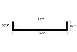 Aluminum U Channel 5/16″ Leg x 1-7/8″ OD x 1-3/4″ ID x 1/16″ Wall Aluminum U Channel 5/16″ Leg x 1-7/8″ OD x 1-3/4″ ID x 1/16″ Wall