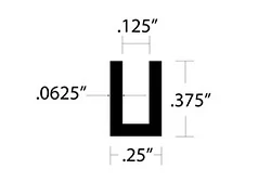 Aluminum U Channel 3/8″ Leg x 1/4″ OD x 1/8″ ID x 1/16″ Wall Aluminum U Channel 3/8″ Leg x 1/4″ OD x 1/8″ ID x 1/16″ Wall