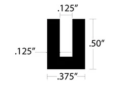 Aluminum U Channel 1/2″ Leg x 3/8″ OD x 1/8″ ID x 1/8″ Wall Aluminum U Channel 1/2″ Leg x 3/8″ OD x 1/8″ ID x 1/8″ Wall