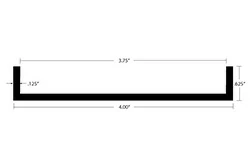 Aluminum U Channel 5/8″ Leg X 4″ OD X 3-3/4″ ID Aluminum U Channel 5/8″ Leg X 4″ OD X 3-3/4″ ID