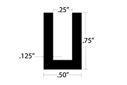 Aluminum U Channel 3/4″ Leg x 1/2″ OD x 1/4″ ID x 1/8″ Wall Aluminum U Channel 3/4″ Leg x 1/2″ OD x 1/4″ ID x 1/8″ Wall