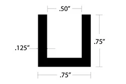 Aluminum U Channel 3/4″ Leg x 3/4″ OD x 1/2″ ID x 1/8″ Wall Aluminum U Channel 3/4″ Leg x 3/4″ OD x 1/2″ ID x 1/8″ Wall