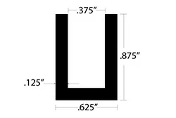 Aluminum U Channel 7/8″ Leg x 5/8″ OD x 3/8″ ID x 1/8″ Wall Aluminum U Channel 7/8″ Leg x 5/8″ OD x 3/8″ ID x 1/8″ Wall