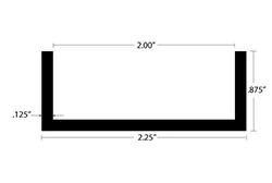 Aluminum U Channel 7/8″ Leg x 2-1/4″ OD x 2″ ID x 1/8″ Wall Aluminum U Channel 7/8″ Leg x 2-1/4″ OD x 2″ ID x 1/8″ Wall
