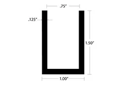 Aluminum U Channel 1″ OD x 1-1/2″ Leg x 3/4″ ID x 1/8″ Wall Aluminum U Channel 1″ OD x 1-1/2″ Leg x 3/4″ ID x 1/8″ Wall