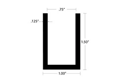 Aluminum U Channel 1″ OD x 1-1/2″ Leg x 3/4″ ID x 1/8″ Wall Aluminum U Channel 1″ OD x 1-1/2″ Leg x 3/4″ ID x 1/8″ Wall