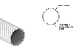 7/8” Aluminum Ribbed Round Tube