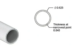 3/4” Aluminum Ribbed Round Tube