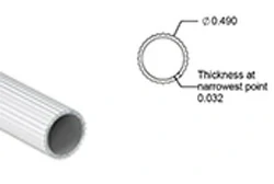 1/4” Aluminum Ribbed Round Tube