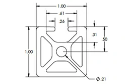 1 x 1 Monoslot .26 Aluminium-Extrusion 1 x 1 Monoslot .26 Aluminium-Extrusion