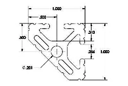 1 x 1 Monoslot .26 Aluminium-Extrusion 1 x 1 Monoslot .26 Aluminium-Extrusion