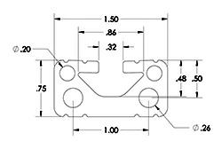 .75 x 1.5 T-Slot Aluminum Extrusion .75 x 1.5 T-Slot Aluminum Extrusion