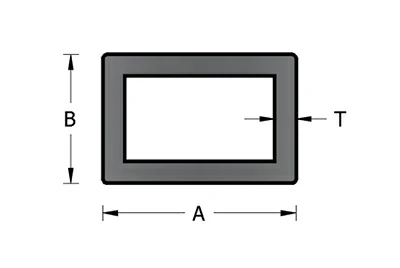 Aluminium-Box-Querschnitt in voller Größe Aluminium-Box-Querschnitt in voller Größe