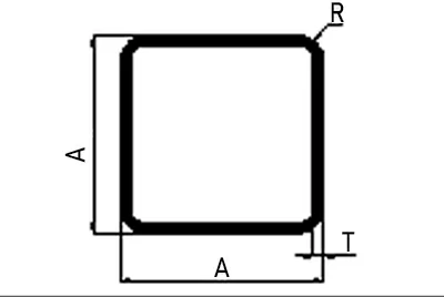Aluminum square tube mold (Round Corner)