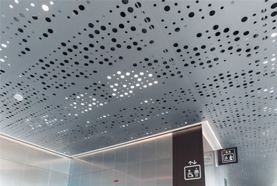Perforated aluminum ceiling panels