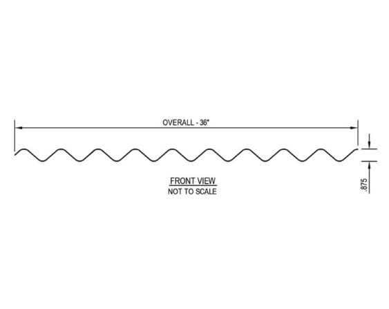 2.67 in × 7/8 in Corrugated Panel Size