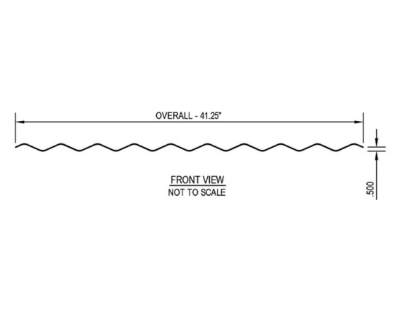 2.67 in × 1/2 in Corrugated Panel