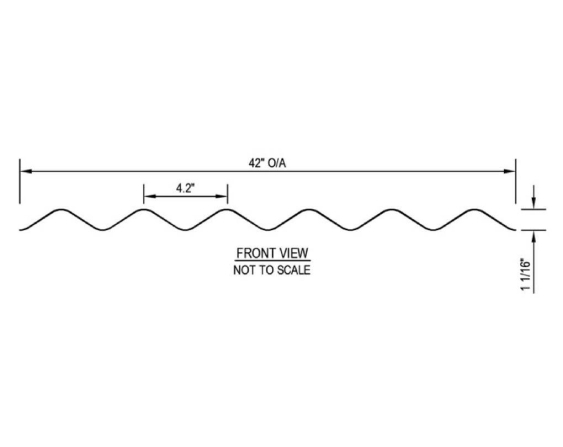4.2 in Corrugated Panel Size