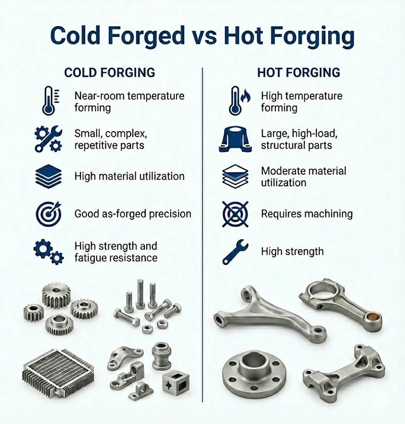 Cold forging vs. hot forging