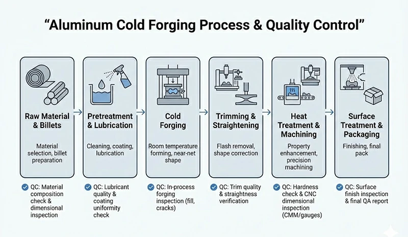 Aluminum cold forging manufacturing process