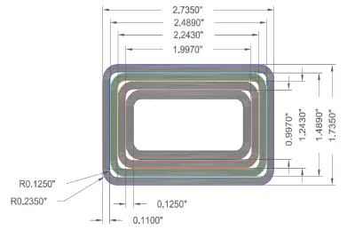 Rectangular telescopic tube