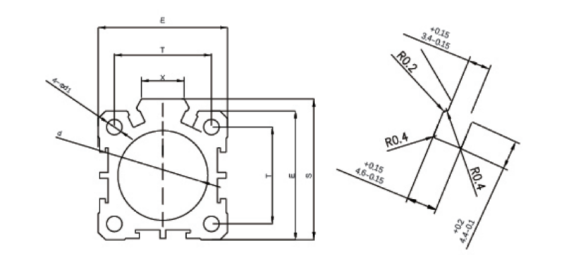 Aluminum Pneumatic Cylinder Tube Profile