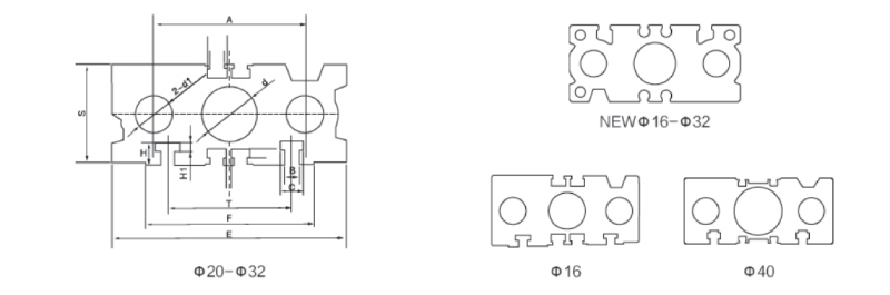 Aluminum Pneumatic Cylinder Tube Profile