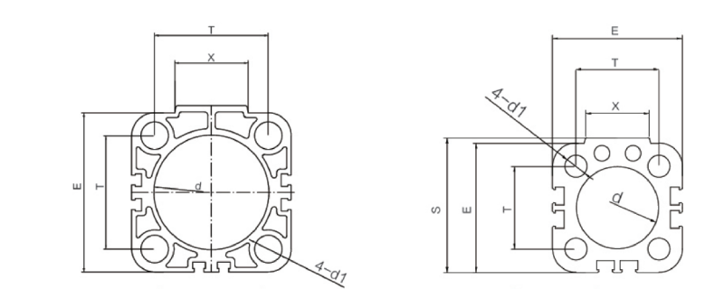 Aluminum Pneumatic Cylinder Tube Profile