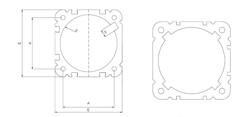 Aluminum Pneumatic Cylinder Tube Profile