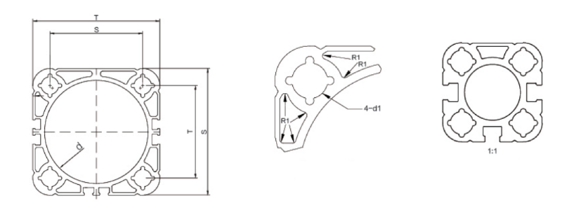 Aluminum Pneumatic Cylinder Tube Profile