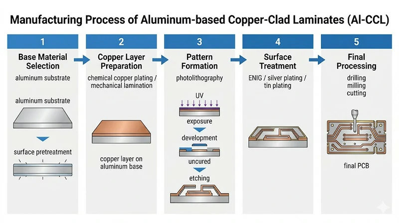 Manufacturing process of aluminum-based copper-clad laminates