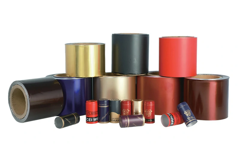 wine bottle with premium aluminum foil capsule packaging