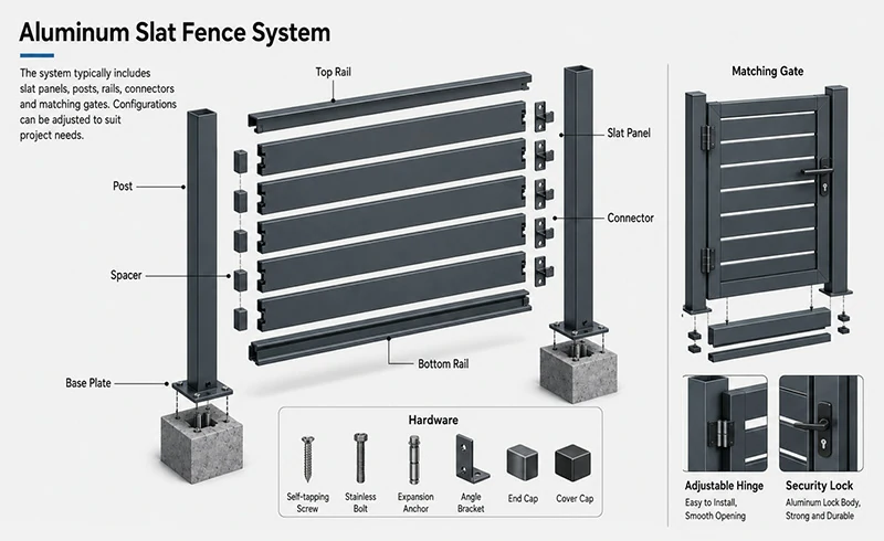 Aluminium Slat Fencing System