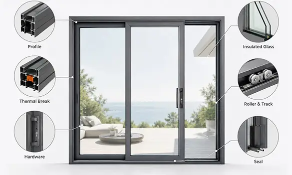 Glazing, Hardware, and Sealing System