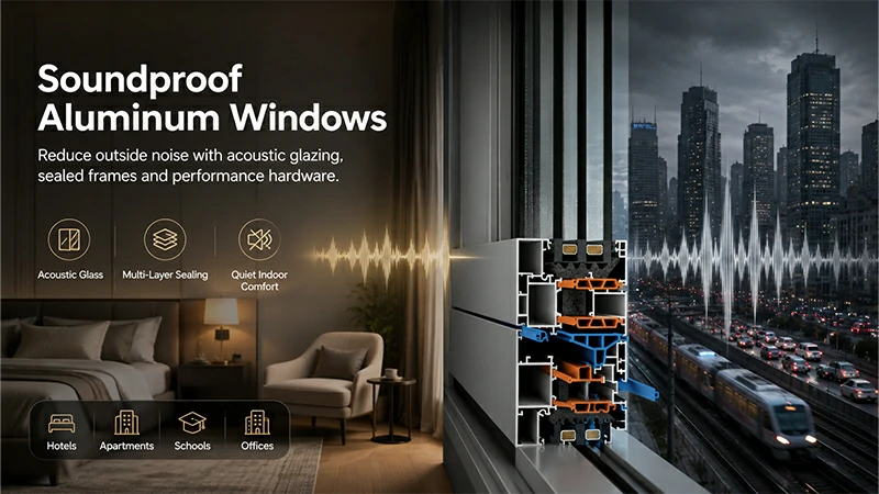 Aluminium soundproof windows