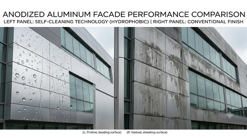 Core advantages of anti-fouling self-cleaning anodized aluminum