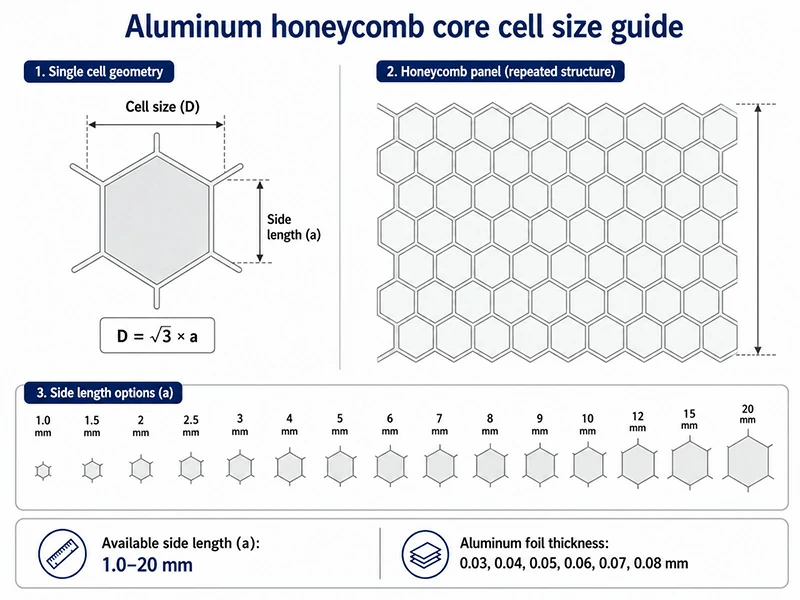 Aluminum honeycomb core cell size and foil thickness guide