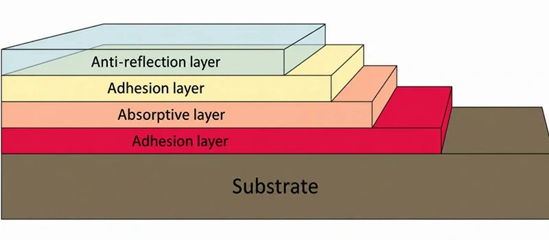 Selective solar absorber coating layers