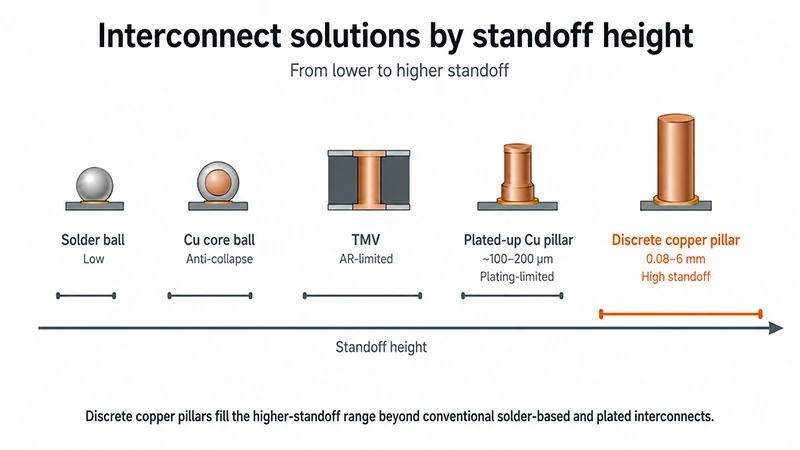 Copper pillars vs solder balls, cu core balls and through mold vias
