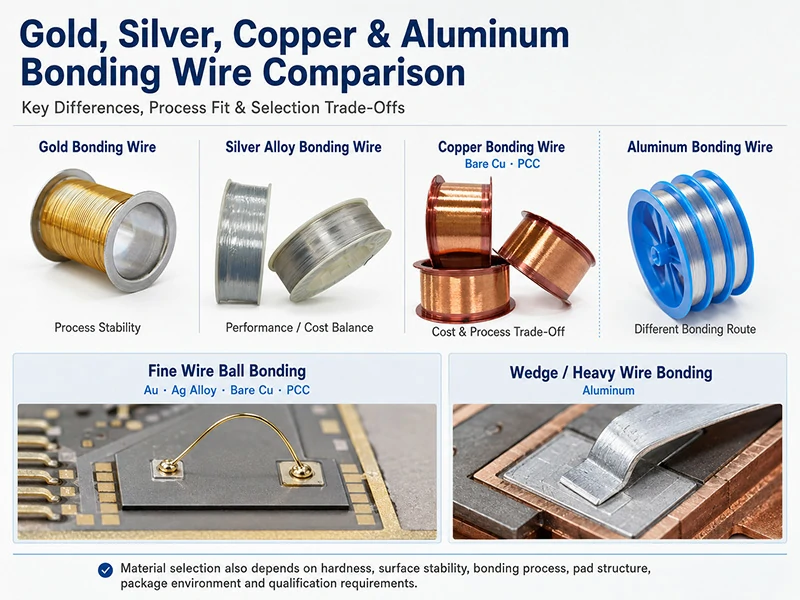 Gold, Silver, Copper, and Aluminum Bonding Wire
